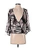 Halston Heritage Silver 3/4 Sleeve Blouse Size S - photo 1