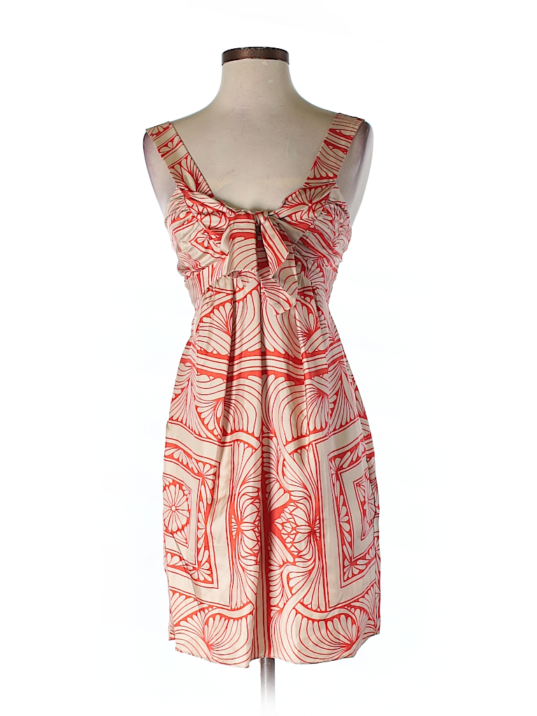Hype 100% Silk Print Tan Silk Dress Size 0 - 95% off | thredUP