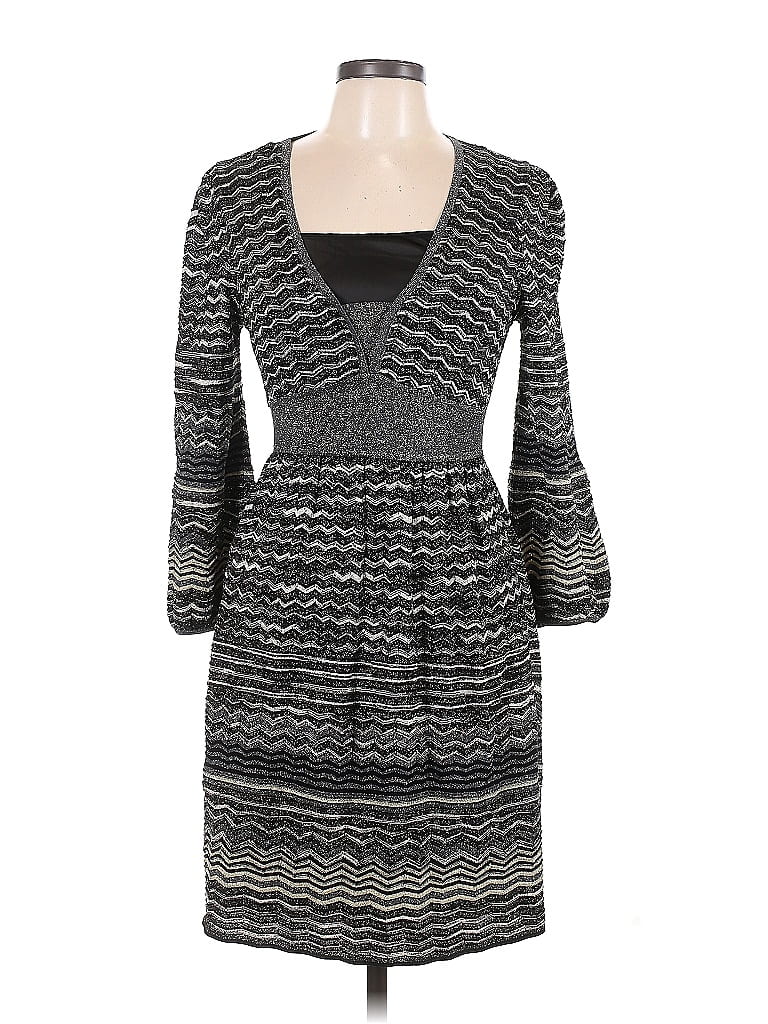 M Missoni Chevron-herringbone Gray Cocktail Dress Size 6 - photo 1