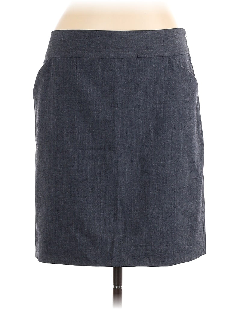 Amanda + Chelsea Solid Gray Casual Skirt Size 12 - photo 1