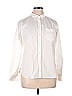 Classic 100% Cotton Solid White Long Sleeve Button-Down Shirt Size 14 - photo 1