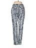 Boston Proper Paisley Chevron-herringbone Graphic Animal Print Silver Jeans Size 2 - photo 2