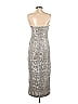 ML Monique Lhuillier 100% Polyester Metallic Silver Cocktail Dress Size 4 - photo 2