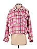 Zara 100% Polyester Plaid Pink Jacket Size M - photo 1
