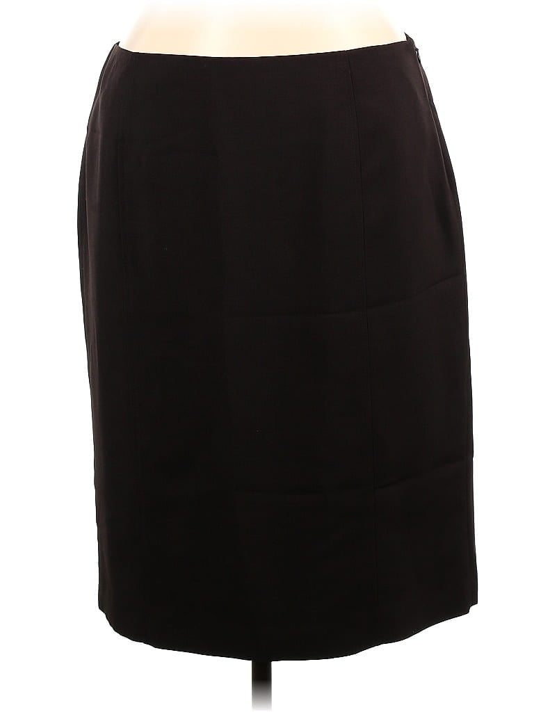 Kasper 100% Polyester Solid Black Formal Skirt Size 16 - photo 1