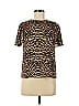 Rebecca Minkoff 100% Polyester Animal Print Brown Short Sleeve Top Size XS - photo 1