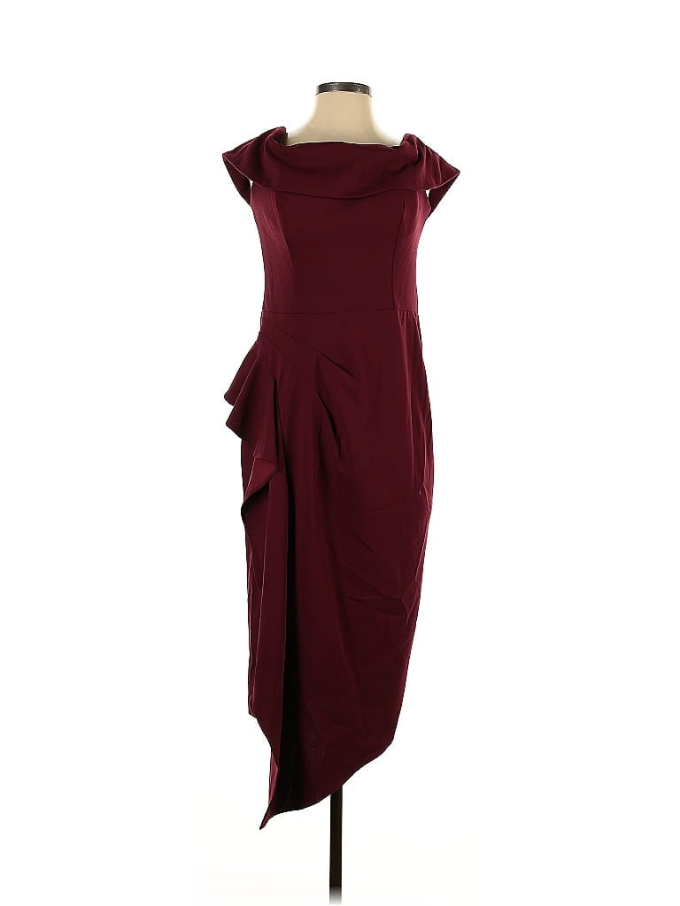 Betsy & Adam Burgundy Cocktail Dress Size 1 - photo 1