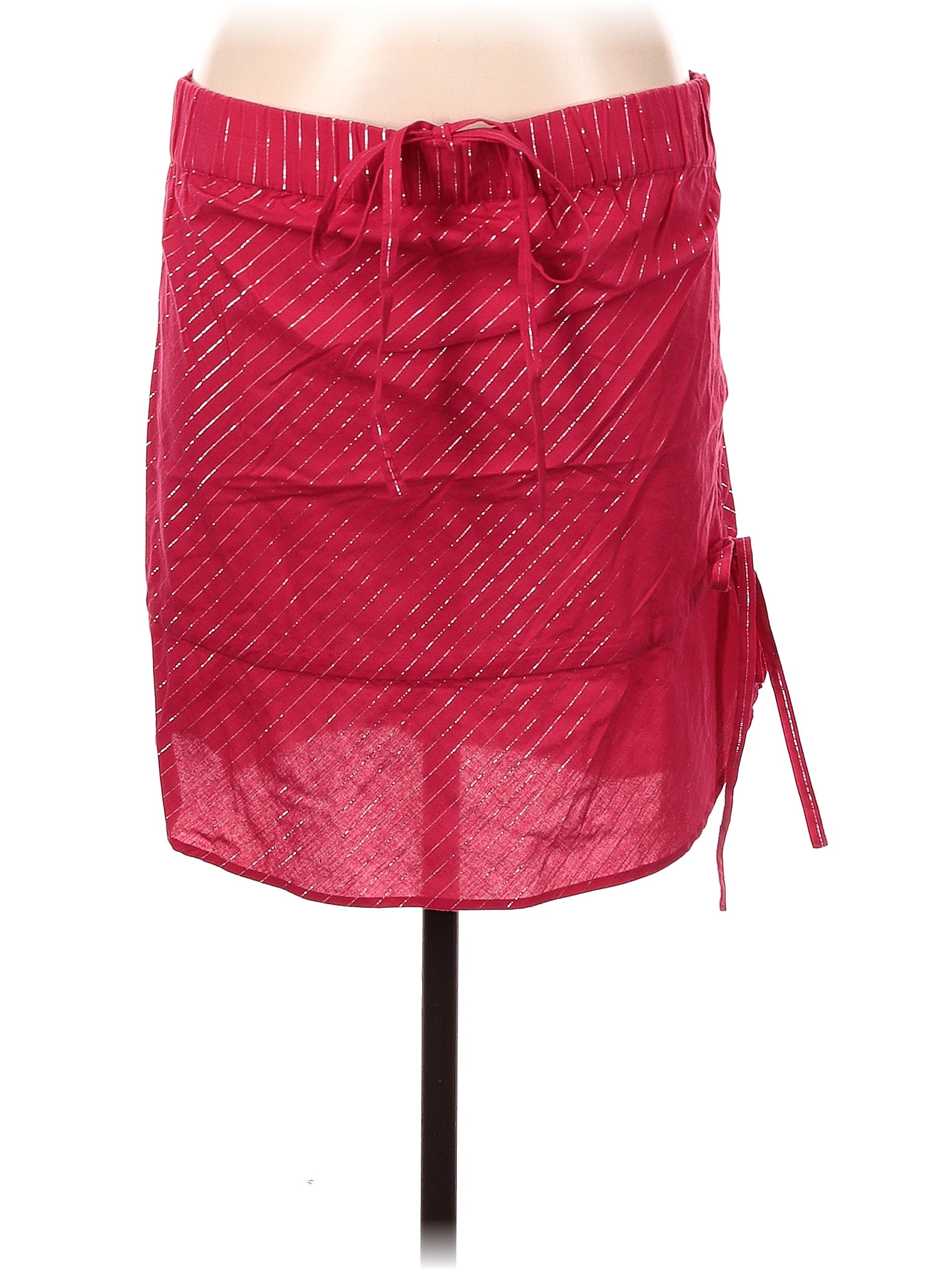 H&amp;M 100% Cotton Red Casual Skirt Size 8