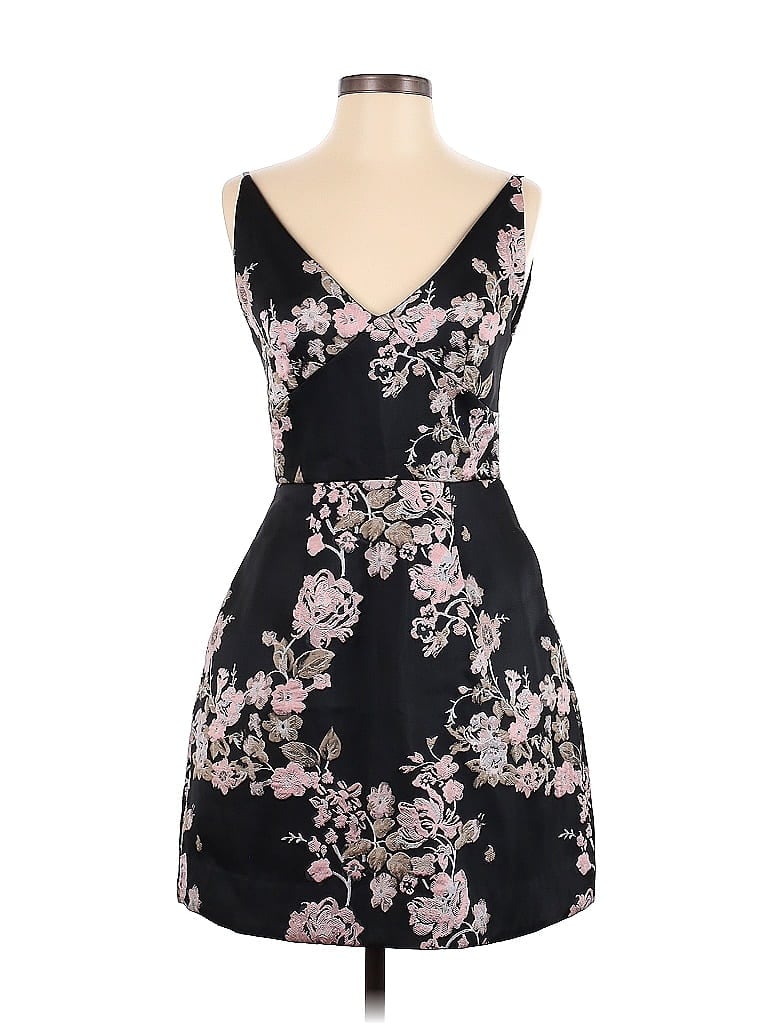 ML Monique Lhuillier Floral Black Cocktail Dress Size XXS - photo 1