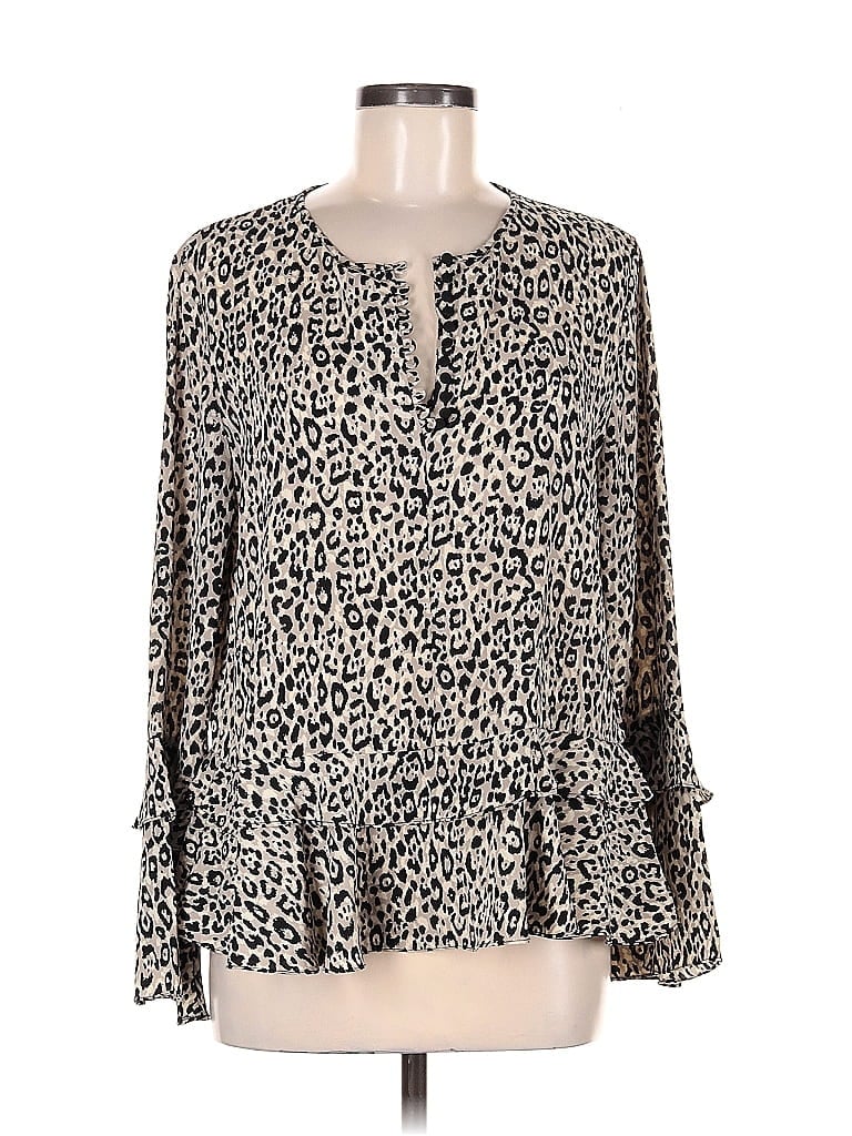 Pre-owned Current Air Long Sleeve Blouse In White