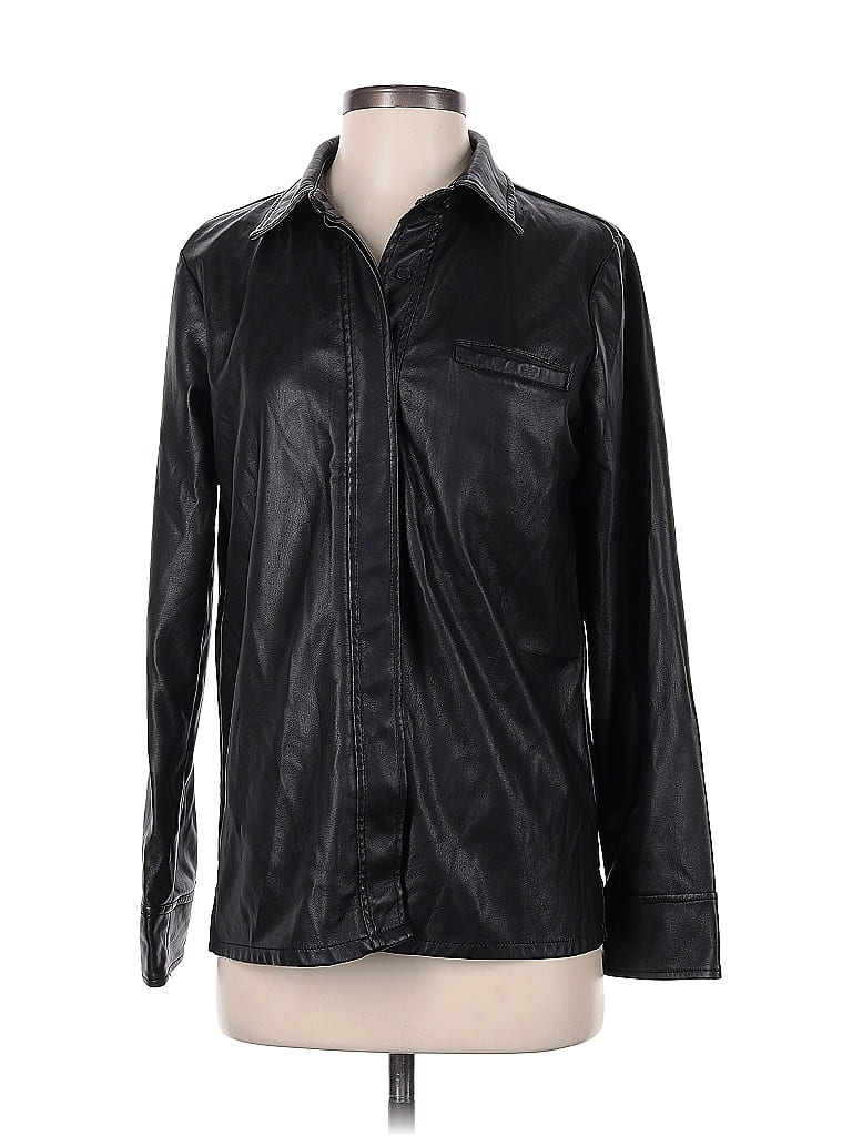BAGATELLE Pre-owned Faux Leather Top Black Tops