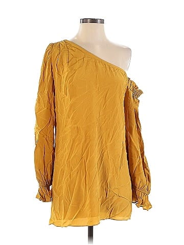 Stone Long Sleeve Silk Top (view 1)