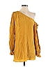 Stone 100% Silk Yellow Long Sleeve Silk Top Size 1 - photo 1