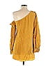 Stone 100% Silk Yellow Long Sleeve Silk Top Size 1 - photo 2