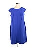 Jones Studio Solid Blue Casual Dress Size 16 - photo 1