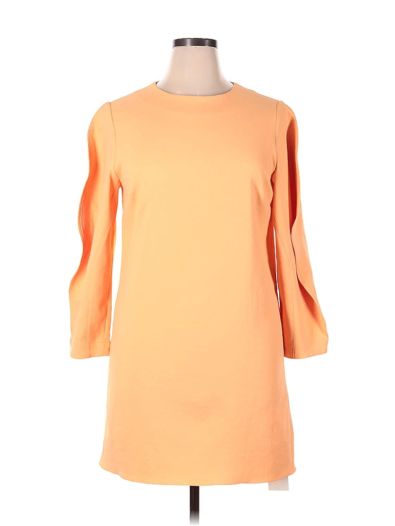 12th Tribe Solid Orange Casual Dress Size XL (estimated) - photo 1