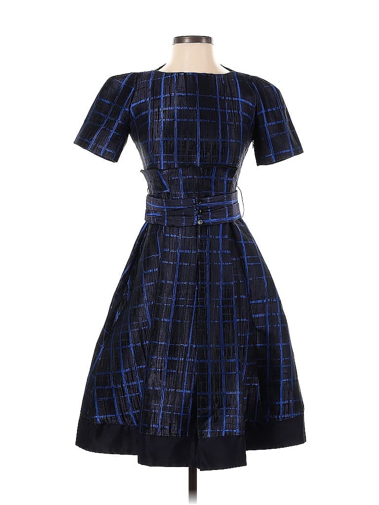Jil Sander Argyle Blue Cocktail Dress Size M - photo 1