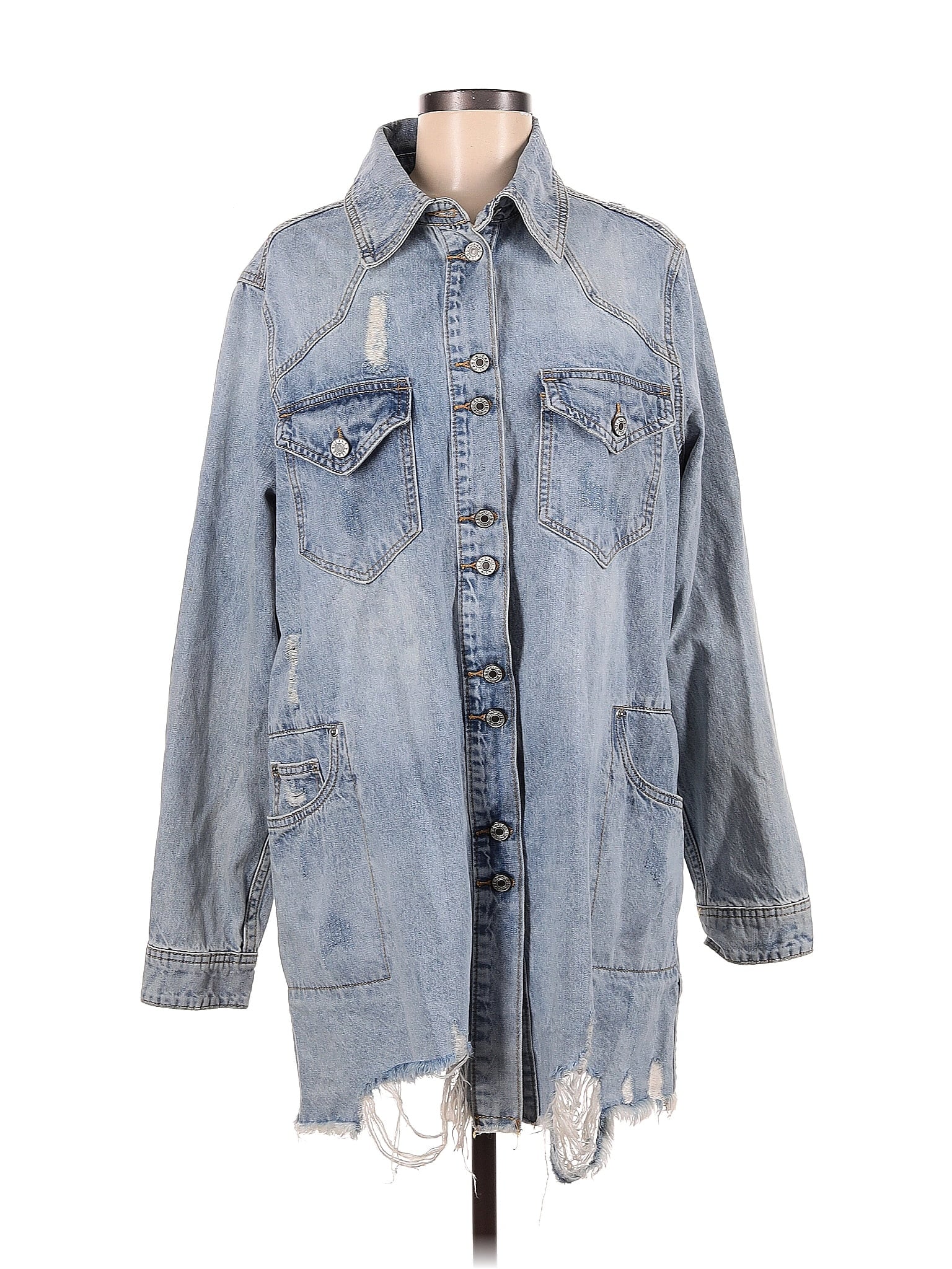 Veveret Star Embroidered Hooded Denim Jacket