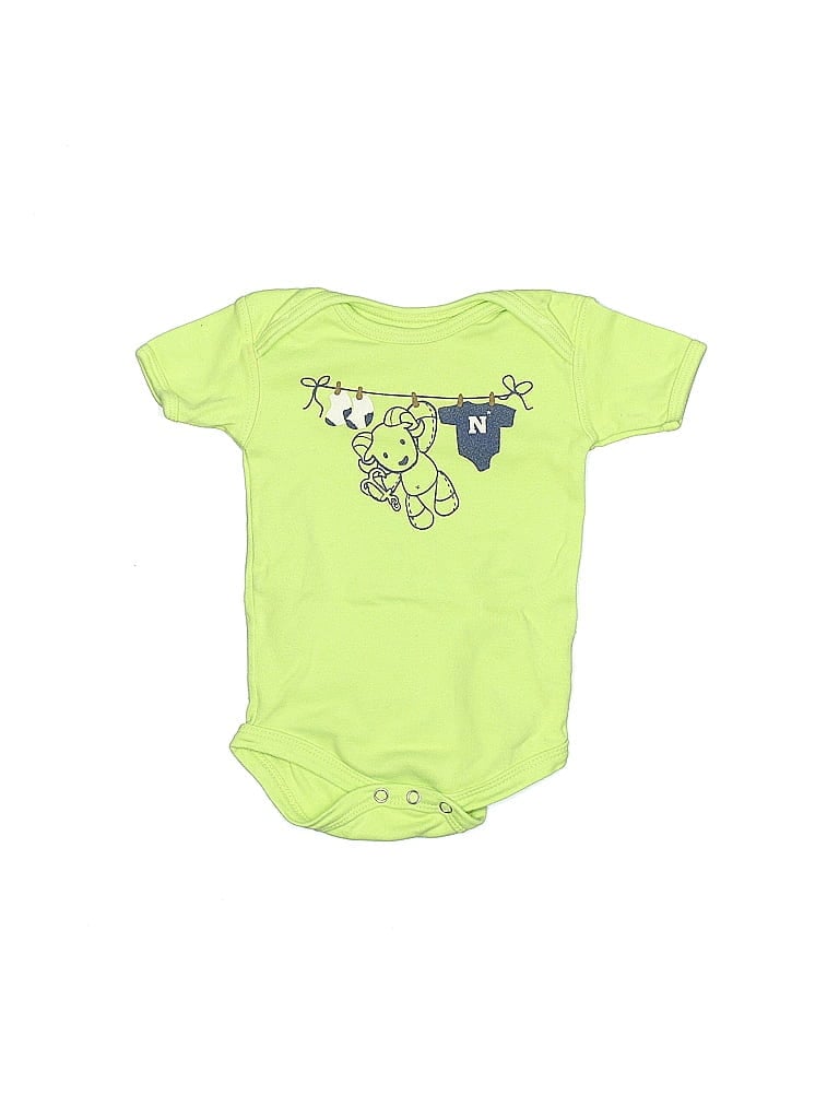 College Kids 100% Cotton Graphic Green Short Sleeve Onesie 3-6 MO / 6 MO - photo 1