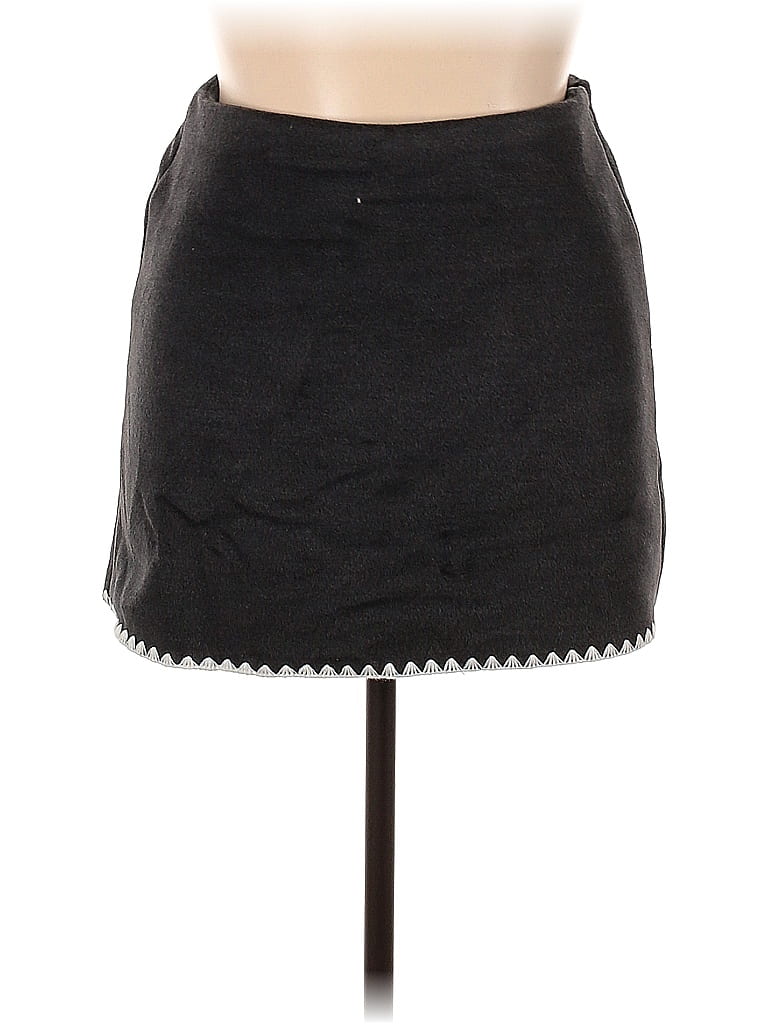 Commense Solid Black Casual Skirt Size XL - photo 1