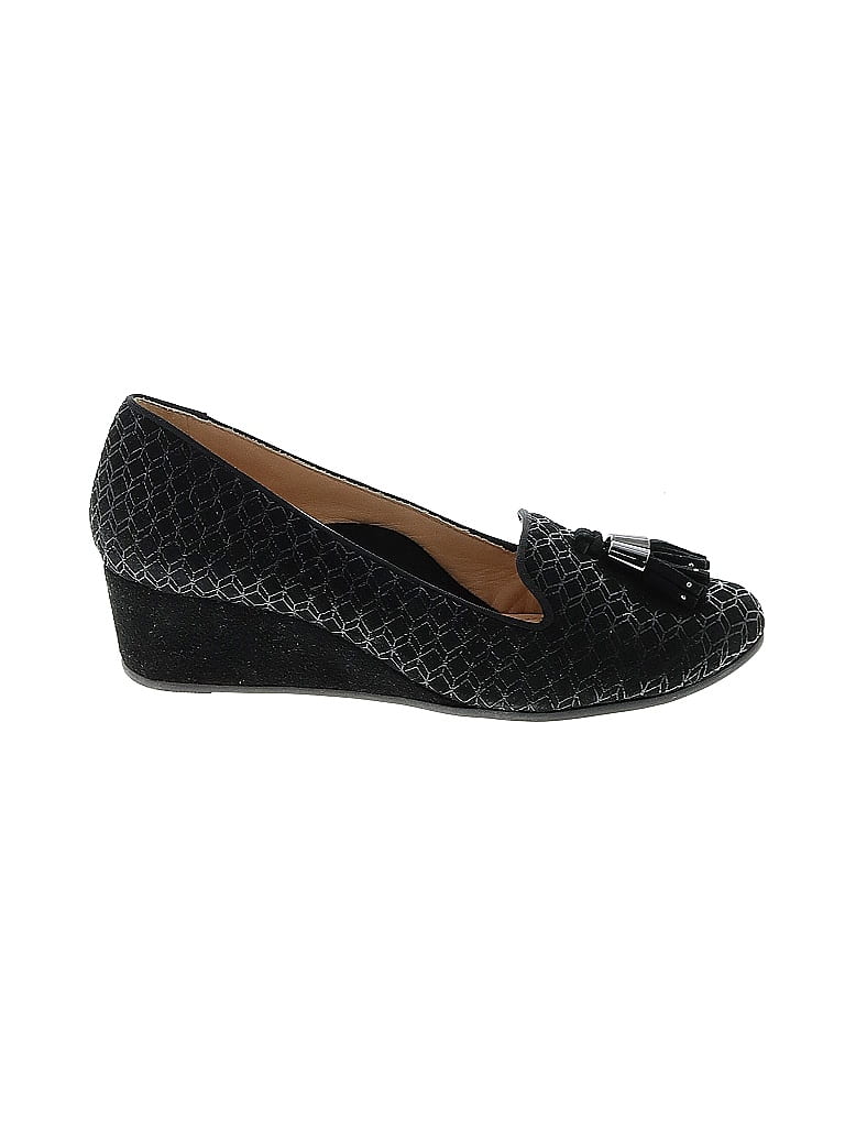 black flat wedges