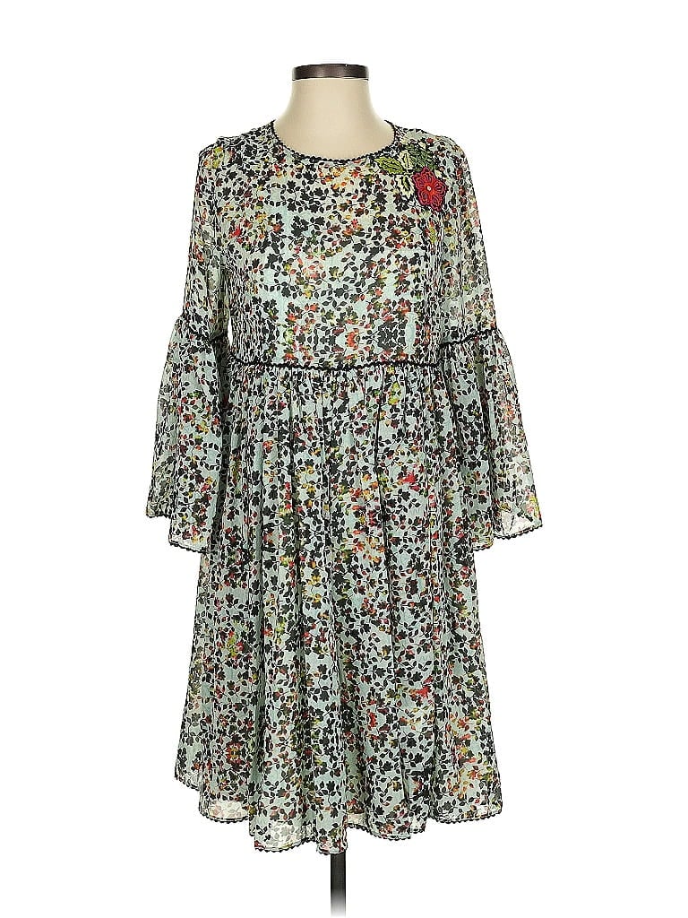 Bhanuni by Jyoti 100% Rayon Print Green Casual Dress Size 2 - photo 1