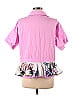 Tome 100% Cotton Color Block Pink Short Sleeve Blouse Size 8 - photo 2