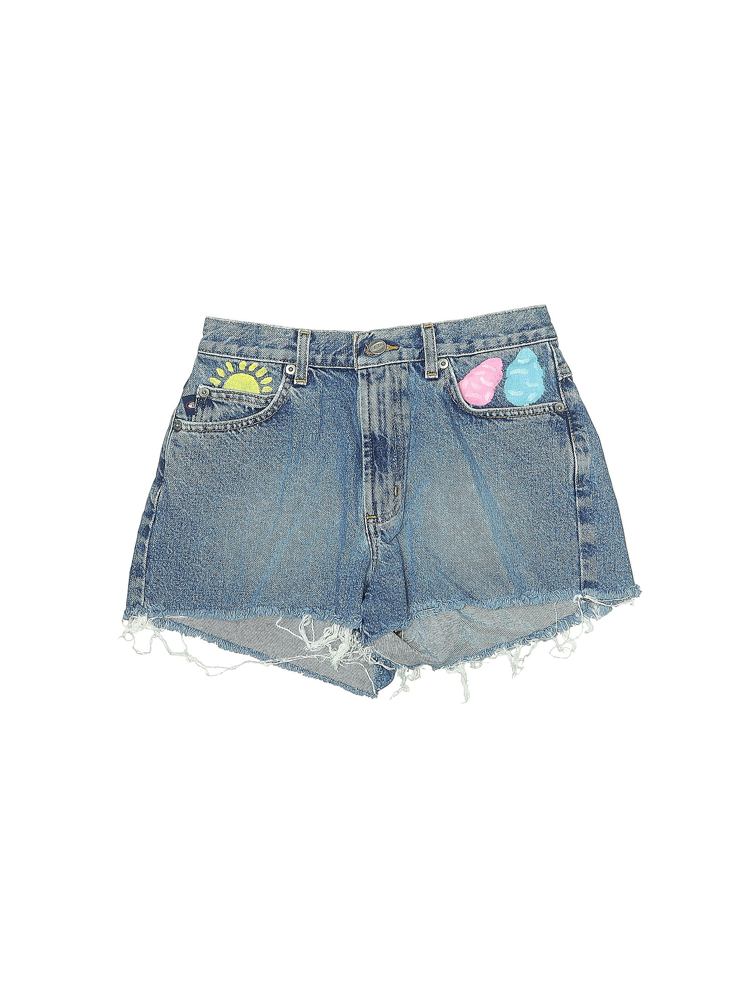 Bongo 100% Cotton Hearts Blue Denim Shorts Size 5