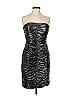 Cache Metallic Silver Cocktail Dress Size 8 - photo 1