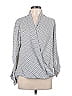 Pleione 100% Polyester Gray Long Sleeve Blouse Size L - photo 1