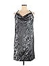 Halston Heritage 100% Polyester Metallic Gray Cocktail Dress Size 14 - photo 1