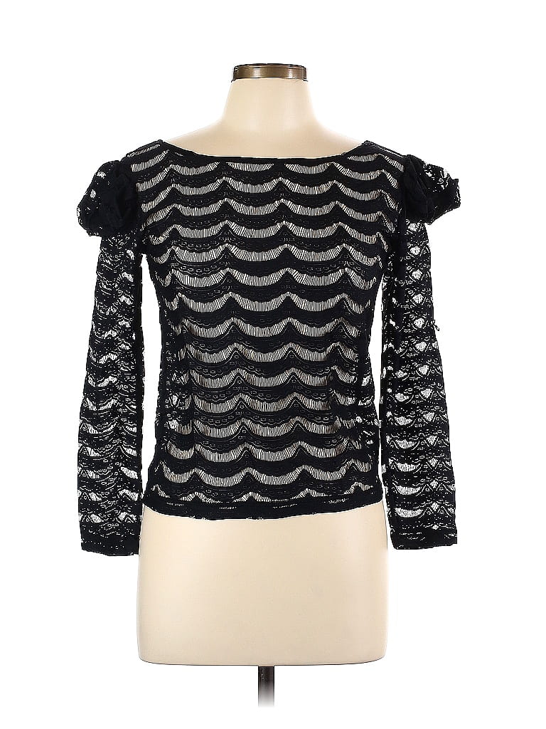 Pre-owned Motel Long Sleeve Top Black Sweetheart Neckline Tops