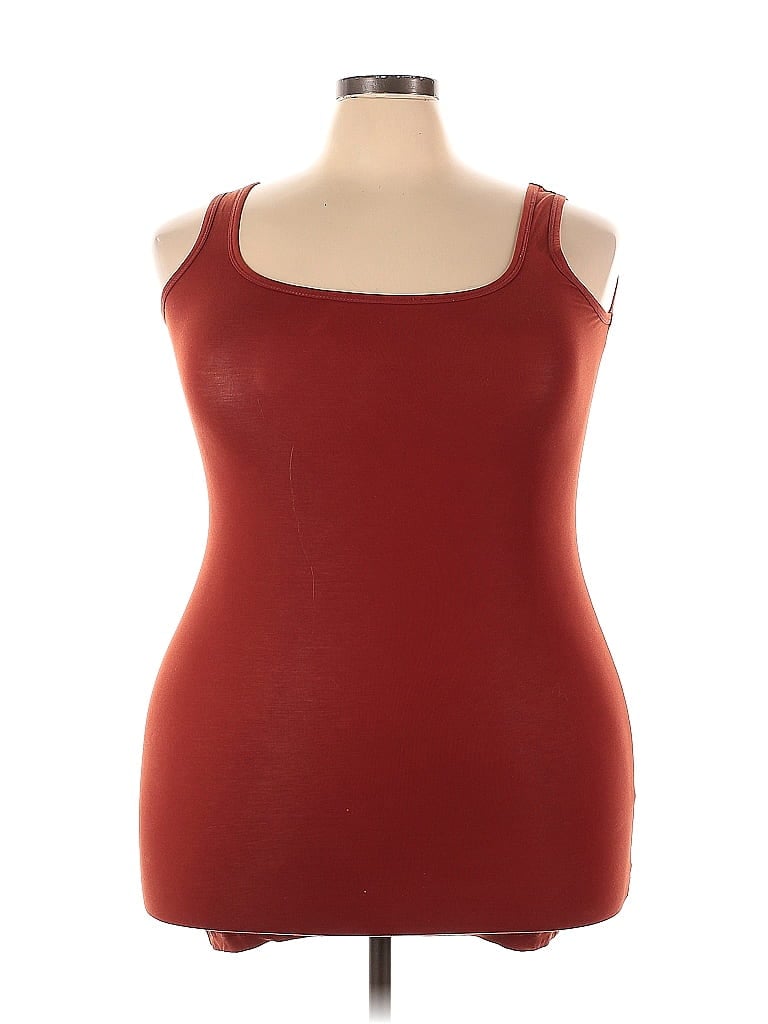 Pre-owned Peruvian Connection Tank Top Orange Scoop Neck Tops