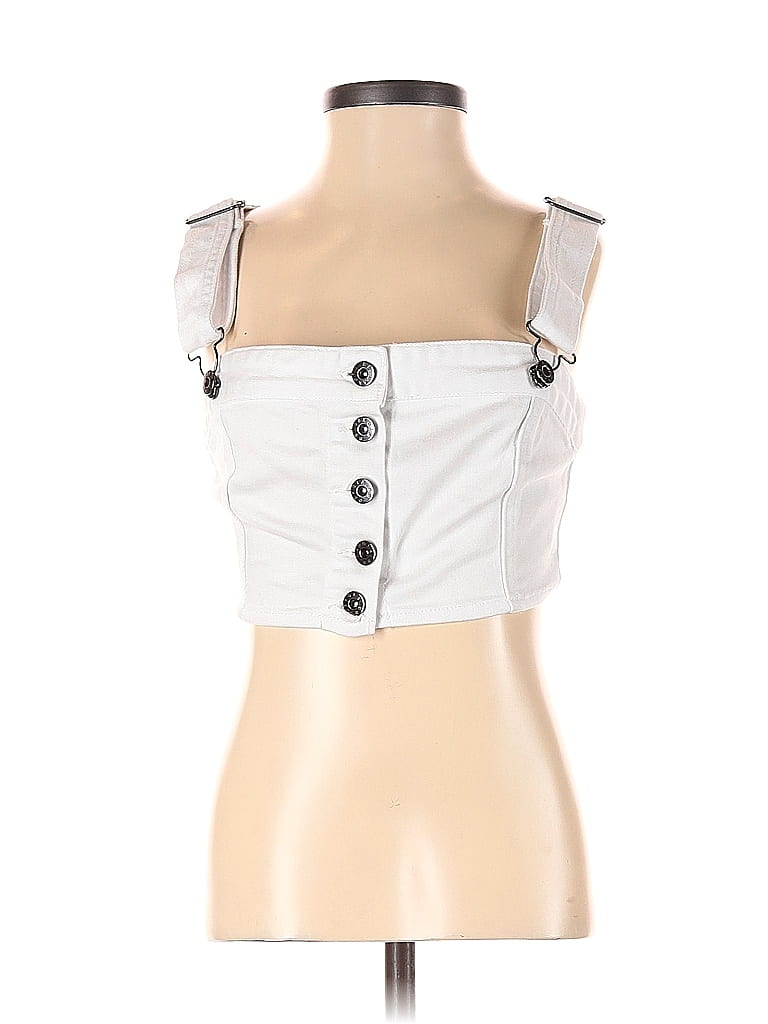 BB Dakota Silver White Sleeveless Top Size S - photo 1