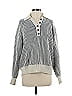 Mara Hoffman 100% Wool Stripes Silver Wool Pullover Sweater Size S - photo 1