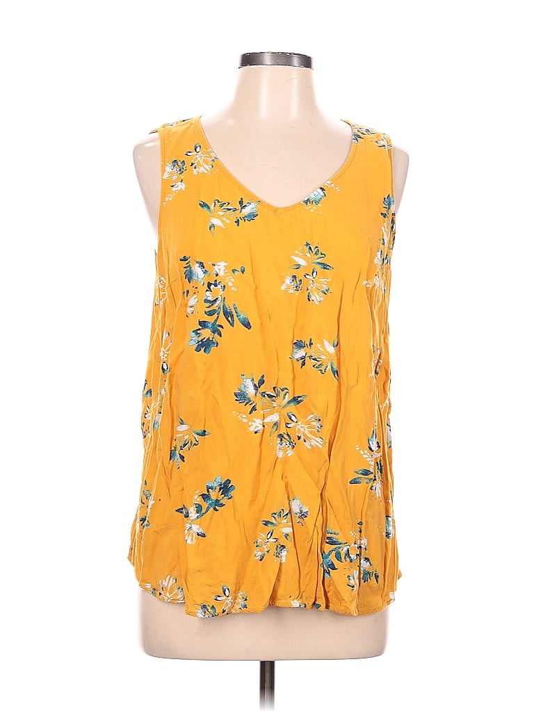 Pre-owned Sonoma Goods For Life Sleeveless Blouse In Yellow
