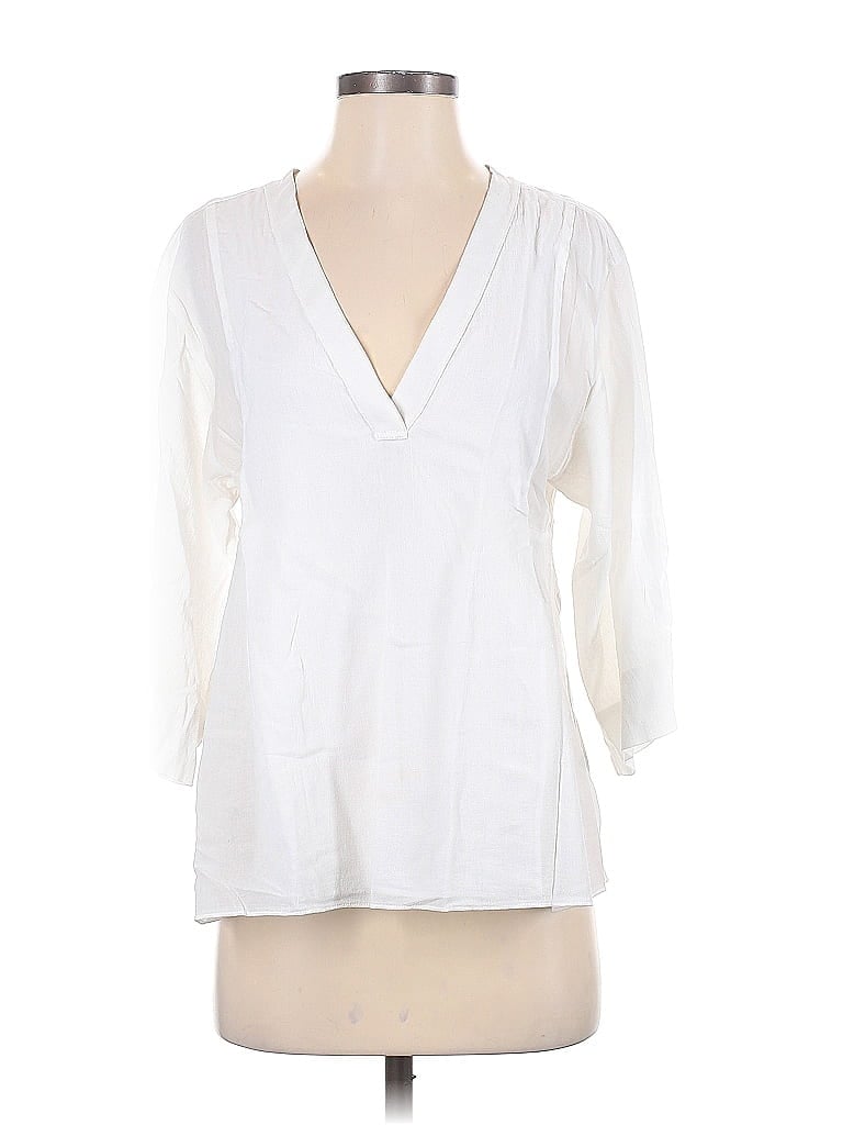 Pre-owned Vince 3/4 Sleeve Blouse In White