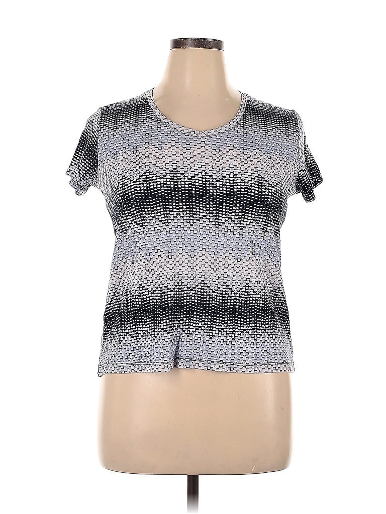 Pre-owned Croft & Barrow Short Sleeve Top Silver Scoop Neck Tops