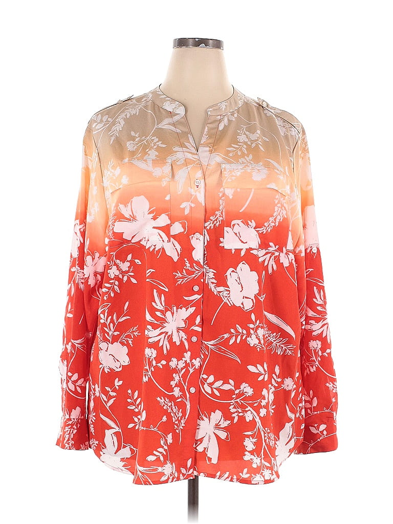 Orange Crossover Collar Lycra Crop Blouse BCBSK-25700-3324 - Cedar Hill main image 0