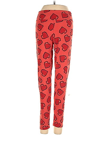 Lularoe Hearts Red Leggings One Size 52 off ThredUp