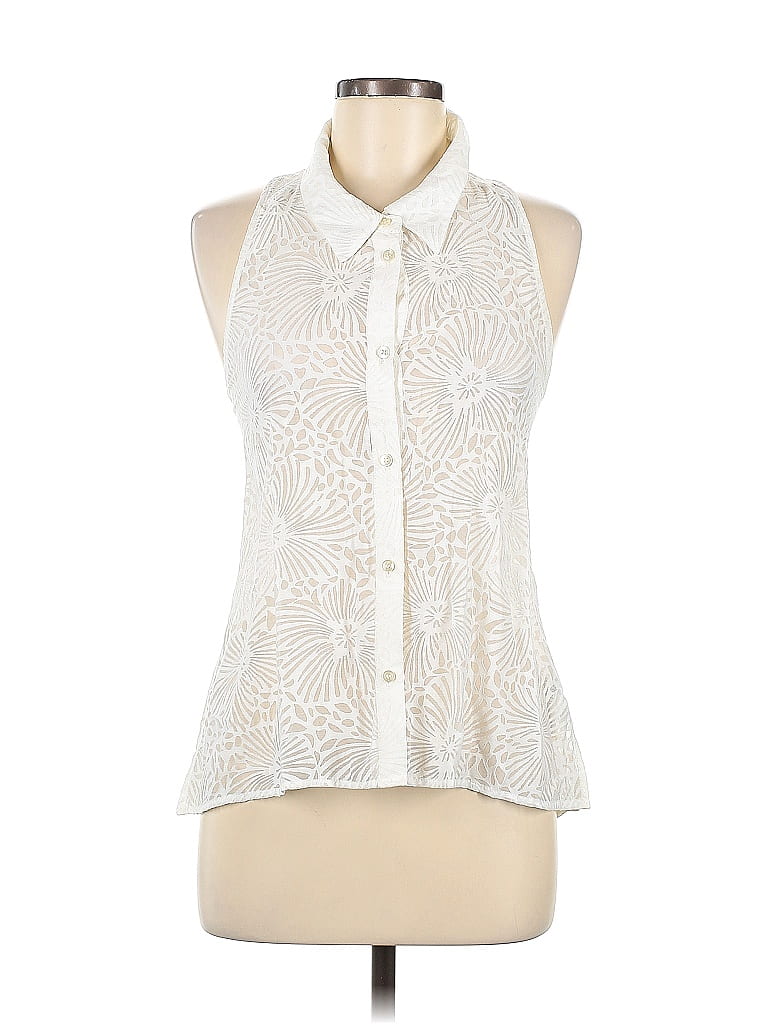Fashion Star for H&M Ivory Sleeveless Button-Down Shirt Size 6 - photo 1
