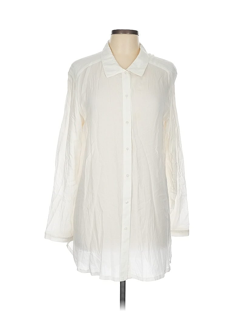 Pre-owned Blouse Long Sleeve In White