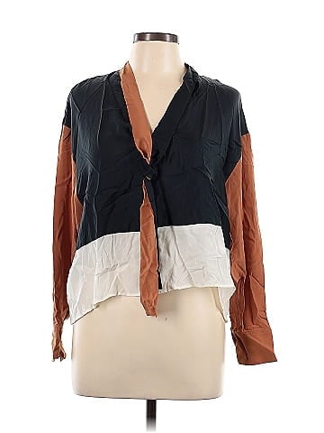 Alysi Long Sleeve Silk Top (view 1)