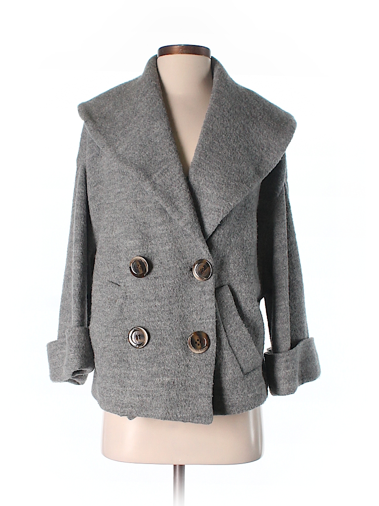 Cynthia by Cynthia Rowley 100% Wool Solid Gray Wool Coat Size XS - 88% ...