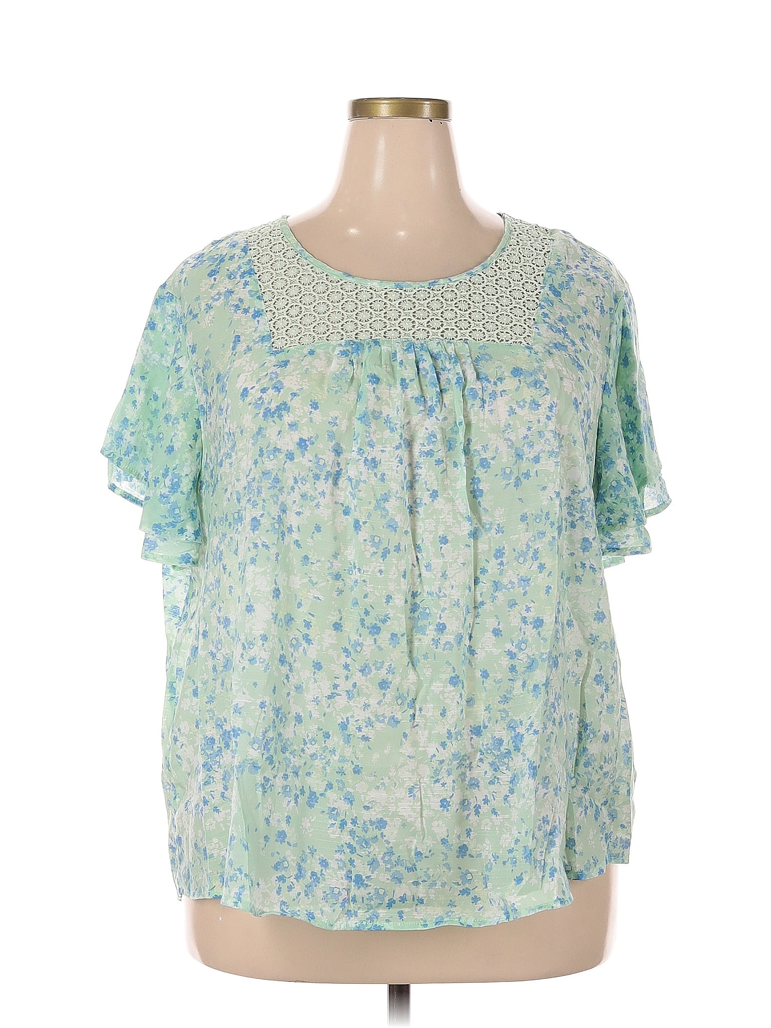 Liz Claiborne Half Sleeve Striped Mysterious Green Dress Size XL