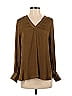Catherine Malandrino 100% Polyester Brown Long Sleeve Blouse Size S - photo 1