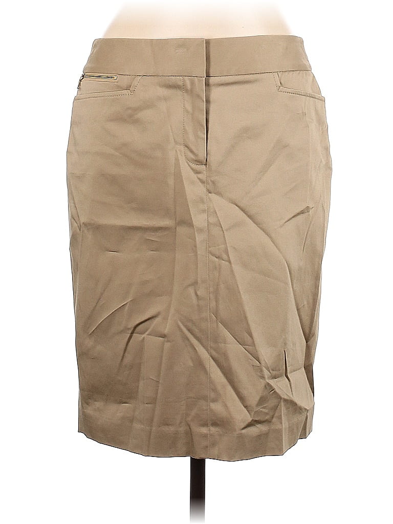 Jupe Jones New York Signature Pour Femme - Taille 18W (plus), Longueur Midi, Coton Marron - Occasion Très Bon état