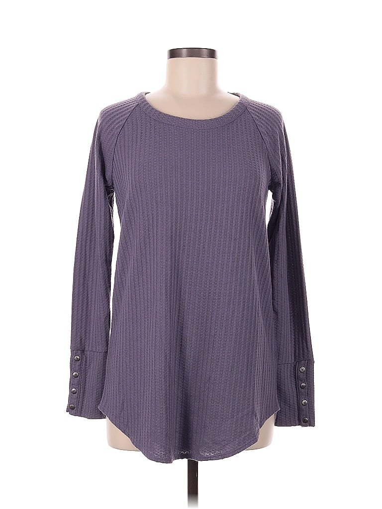 Pre-owned Chaser Thermal Top Purple Crew Neck Tops