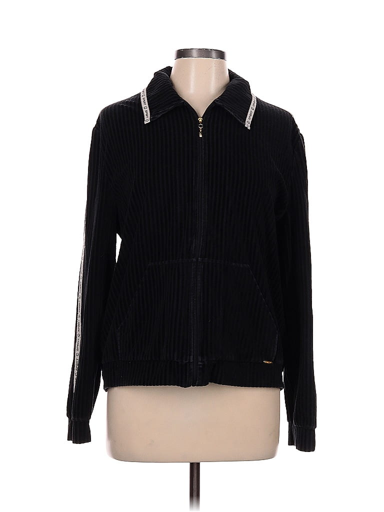 Small St John Sport Black Satin Mini Trench Coat