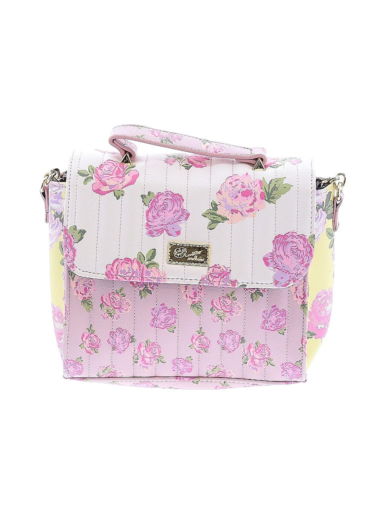 Betsey Johnson Purse Satchel W/ Scarf Pink Floral Roses Handbag main image 1